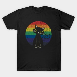 RETRO STYLE - RAINBOW BLACK CAT T-Shirt